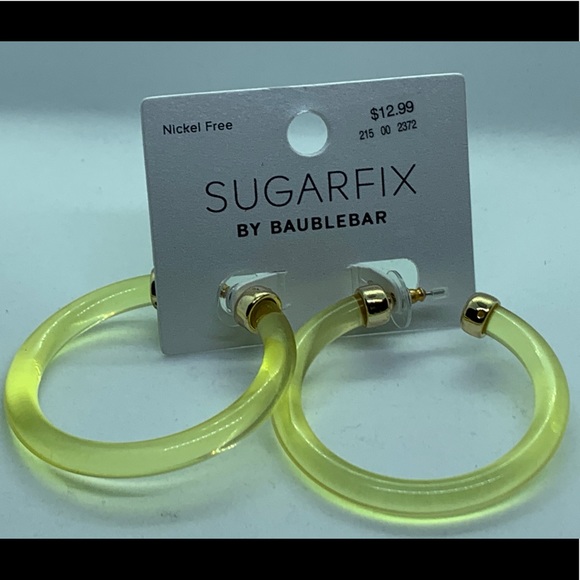 Sugarfix by Baublebar Large Yellow & Gold Hoop Earrings - Picture 1 of 2